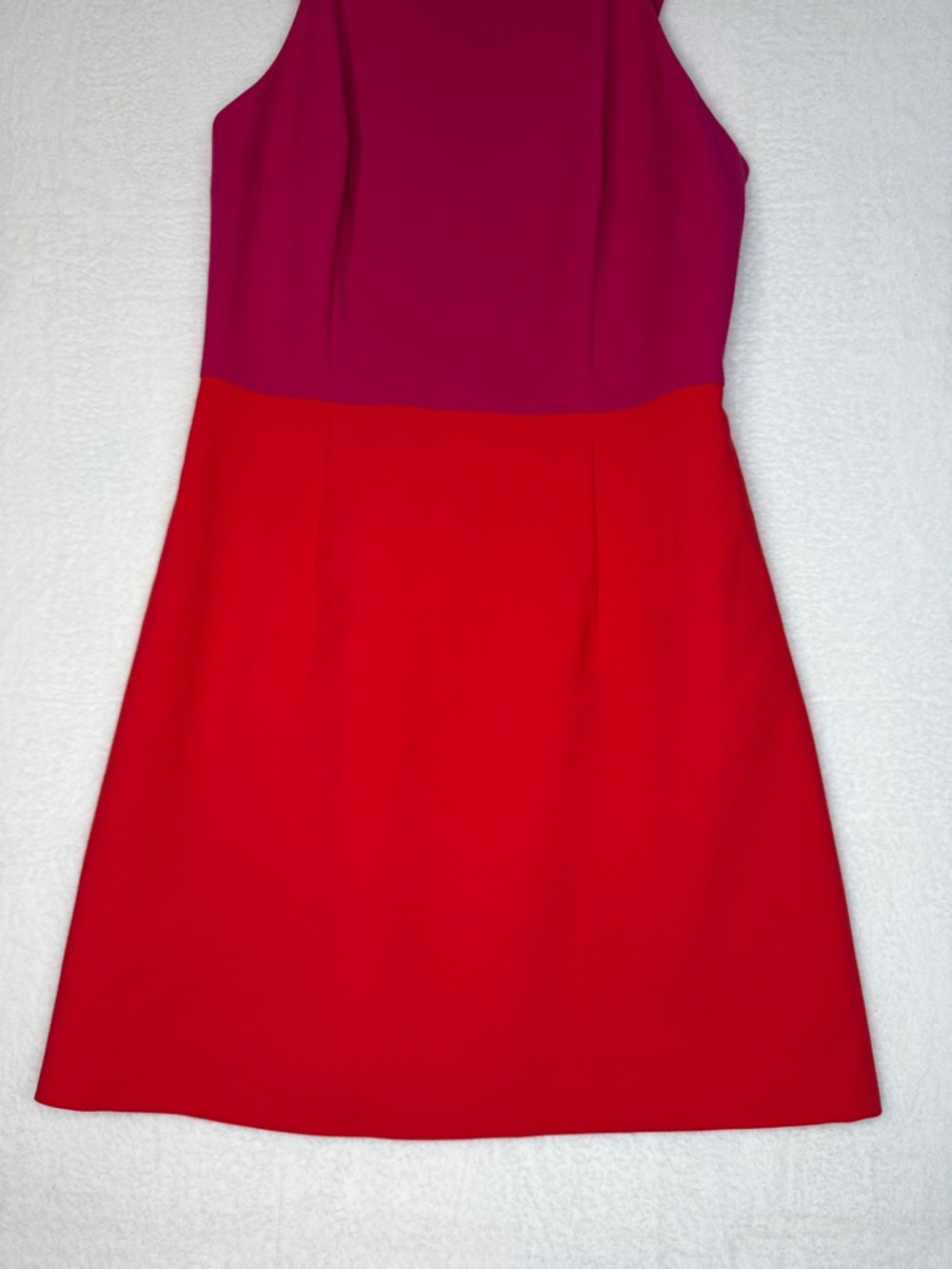 French Connection Women's Bright Pink & Orange A-Line Dress Colorblock Summer - Picture 6 of 10